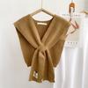 Solid Color Cross Shawl Women's Spring Autumn Shoulder Knit Wool Decorative Scarf