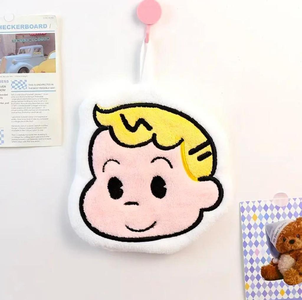Cartoon Kitchen Hand Towel - Thick, Absorbent, Lint-Free, Cute Hanging Dishcloth for Bathroom and Household Use
