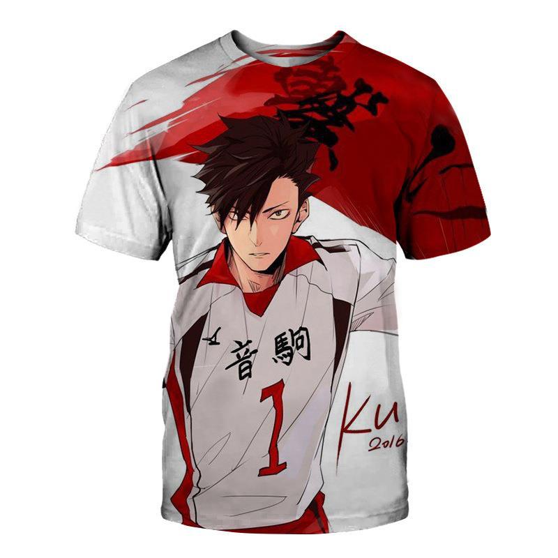 

New Men s Volleyball Youth Yinju 3D Printed Men s Short Sleeved Summer Round Neck Short Sleeved T-shirt 2XL