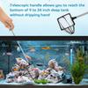2 Pieces Fish Tank Net Aquarium Mesh Fish Net Long Handle Fish Net with Extendable 12.5-27.5 Inch Stainless Steel Catch Nets for Fish Tank Aquarium