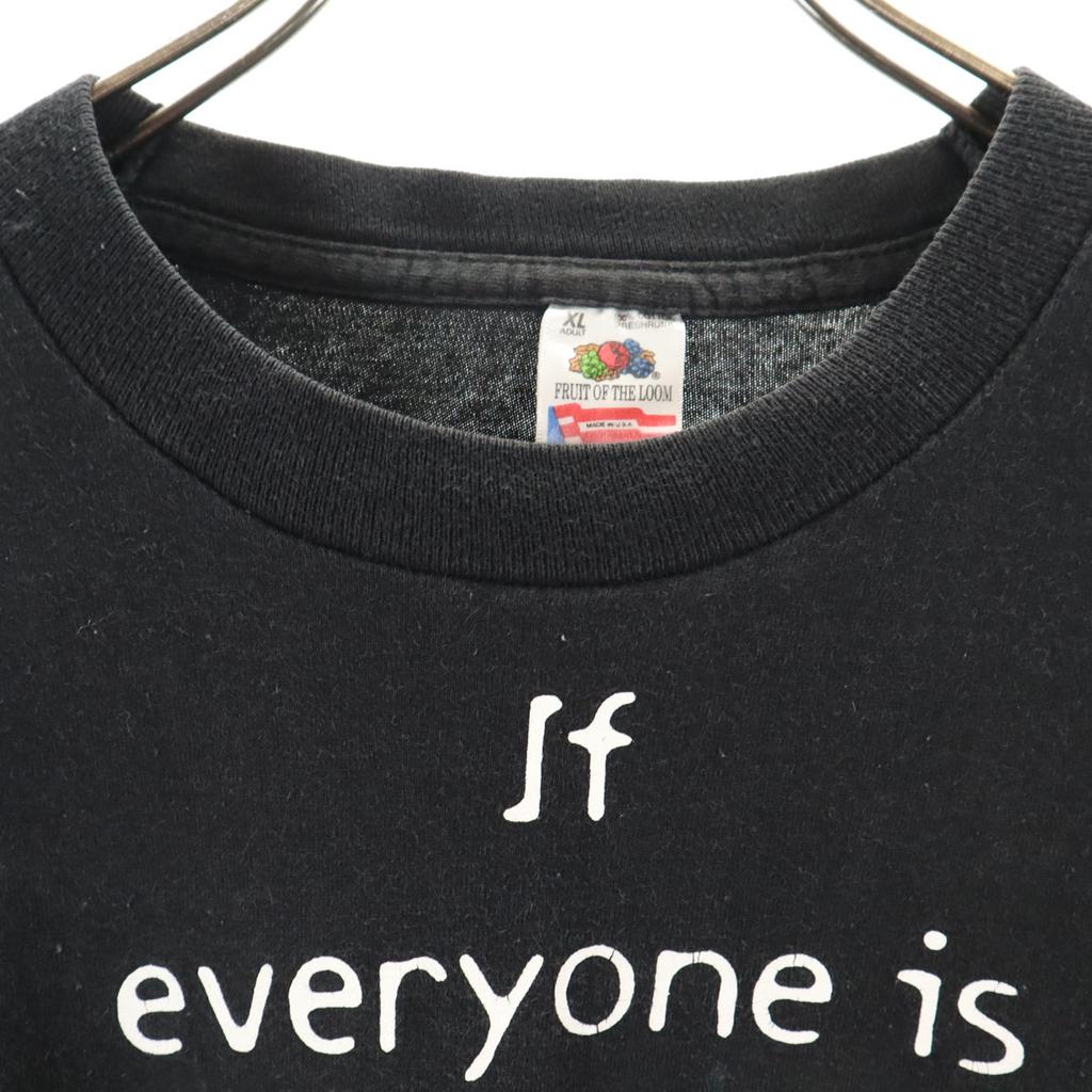 FRUIT OF THE LOOM 90s Made In USA Old Short Sleeve T-shirt XL Black Men's Used