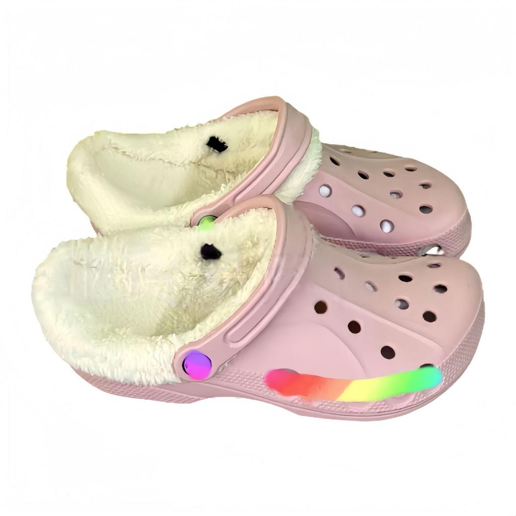 Beiya Fleece-Lined Wool Slippers - Men's & Women's Warm Cotton Hole Shoes for Autumn/Winter