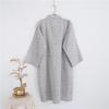 Men's Mid-Length Cotton Gauze Kimono Robe - Seigaiha Pattern, Lightweight and Loose-Fit Pajama-Style Bathrobe