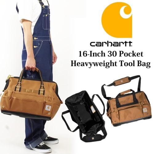 carhartt 16-inch 30-Pocket Heavyweight Tool Bag, Brown