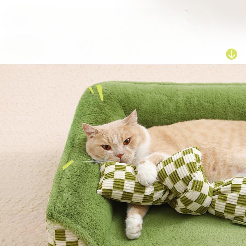 Warm Winter Removable and Washable Pet Bed for Medium and Large Dogs with Small Rabbit Velvet To Keep Warm