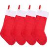 Red Plush Christmas Stocking with Ornaments - Festive Tree Decoration & Gift Bag for Christmas 2026.