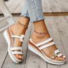 Sandale cu Toc Pană Mărimi Mari Pantofi de Vară la Modă Sandale cu Talpă Groasă cu Talpă din Iută cu O Linie