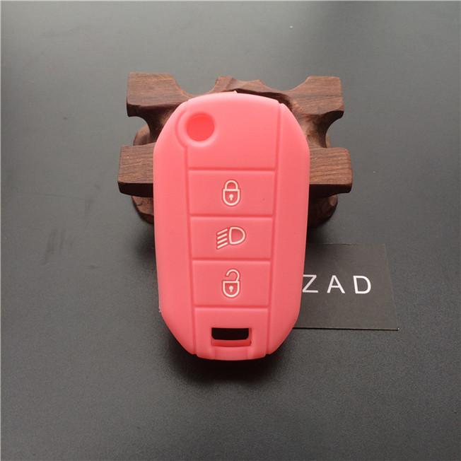 ZAD silicone rubber key fob cover case shell skin protect for Citroen C2 C3 C4 Picasso Xsara C5 C6 C8 Flip Folding 3 button key