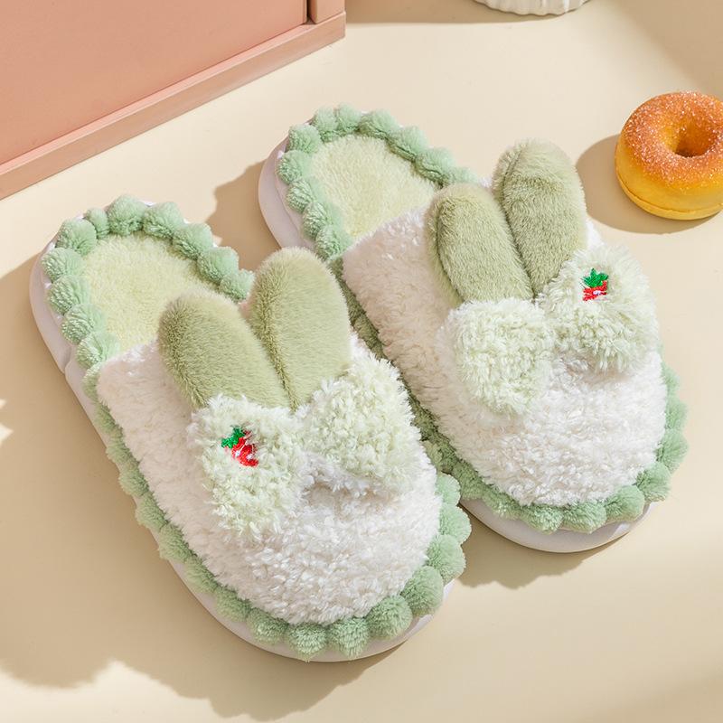 Cotton slippers spring and autumn ladies winter home indoor non-slip couple winter home plush men warm