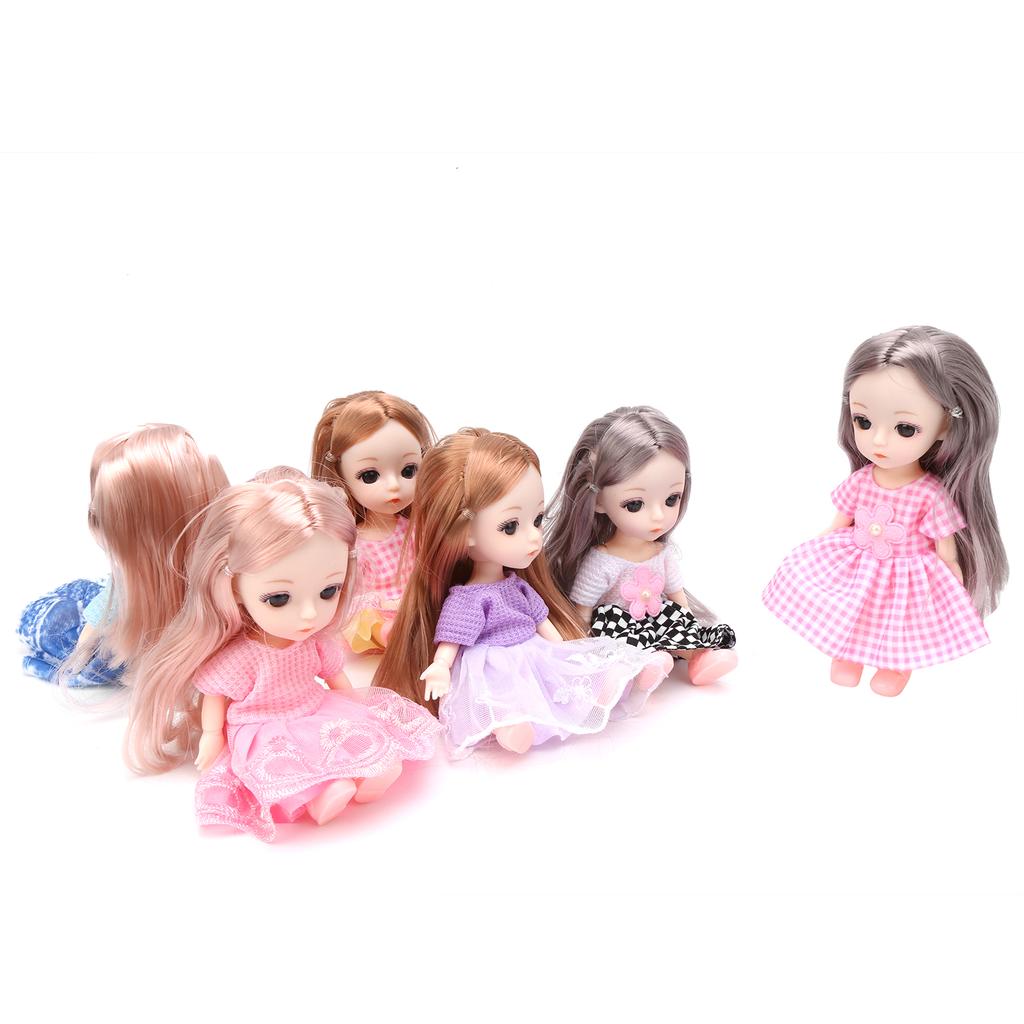Dolls Toys Mini Baby Doll DIY Movable Joint Dolls Toy for Children Baby Girls Gift6pcs