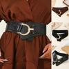 Adjustable Pu Leather Corset Spicy Girl Wide Waistband Retro Suede Belt  Dress