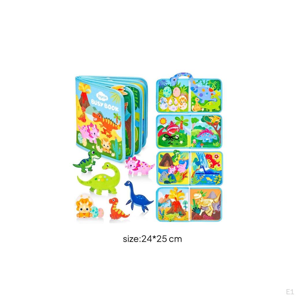 Dinosaur Activity Book Interactive Felt Fine Motor Skills Young Child Board