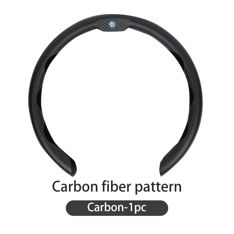 ear1 Car Leather/Carbon Fiber Pattern U-shaped Steering Wheel Cover For VW Scirocco Jetta Beetle Golf Passat Polo Tiguan Sharan