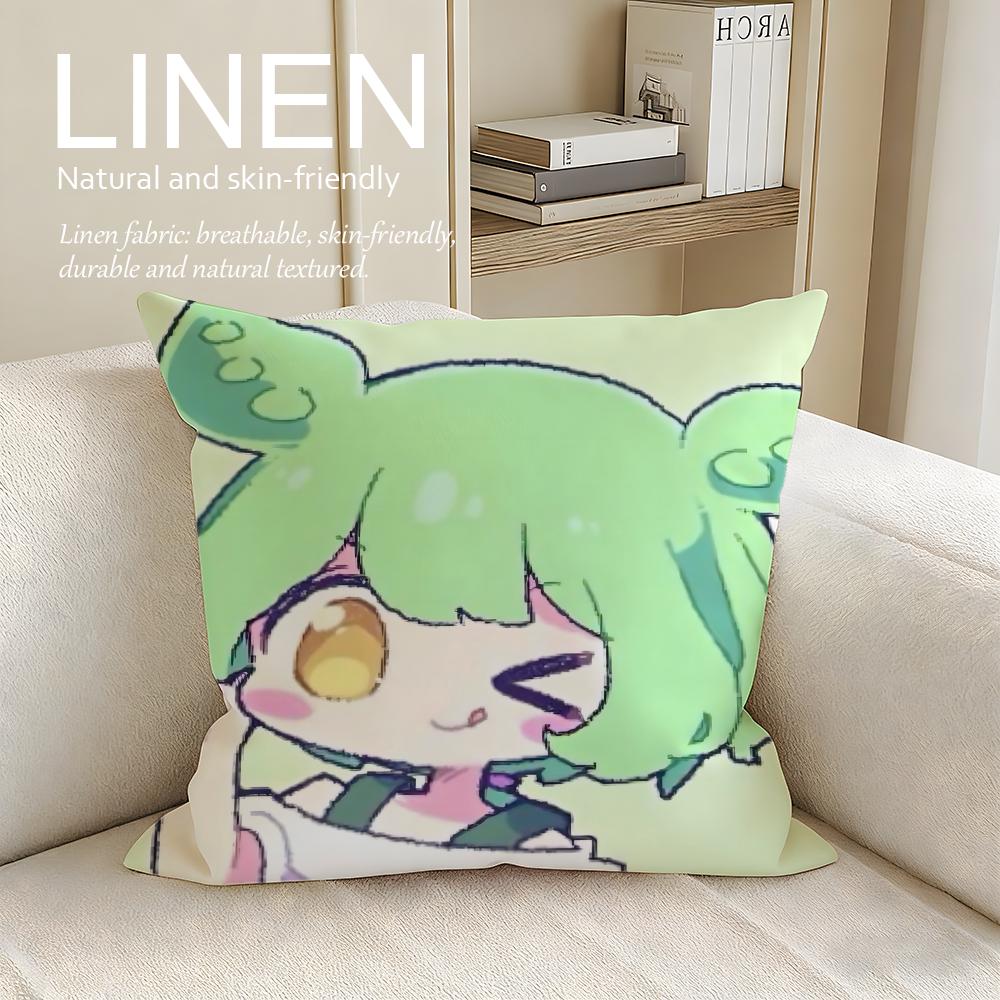 Cute ZZundamon Anime Cushion Cover Pillowcase Set Pcs x x Breathable Washable Sofa Cushion Cover