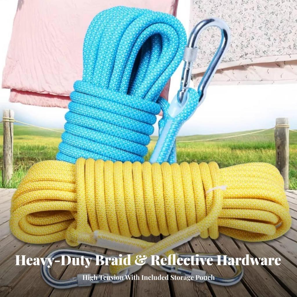 Clothesline Rope with Storage Bag Portable Braided Synthetic Cord Lightweight