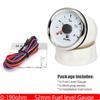 Universal Auto Car 52MM Fuel Level Gauge 8 Color Light 0-190 Ohm Pointer Oil Tank Meter 240-33 Ohm Waterproof 12V 24V Custom
