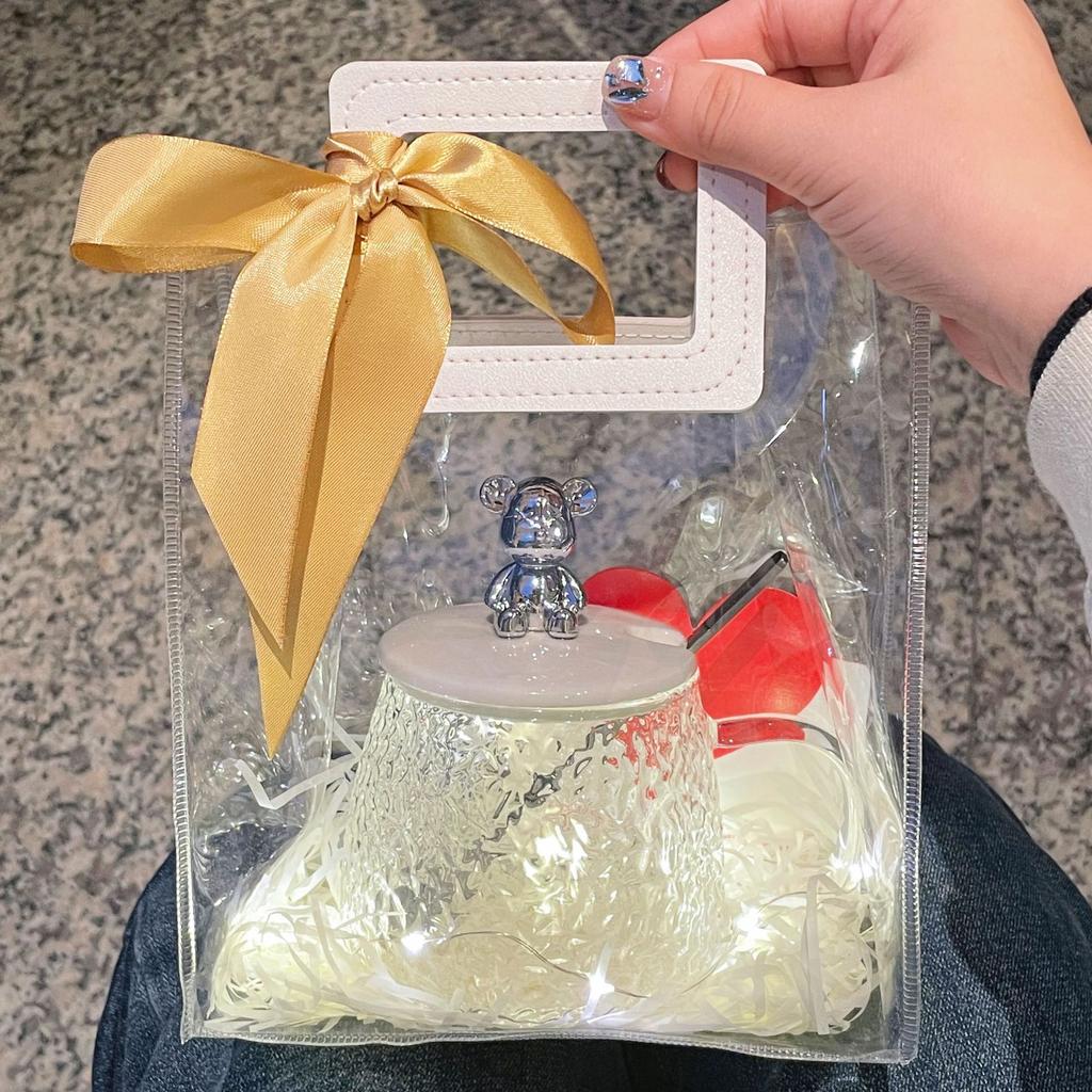 Glastassen für Mädchen mit hochwertigen Wasserbechern für hochtemperaturbeständige Becher mit Deckel für Paare