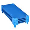 Stackable Kiddie Cot 52" X 23" Daycare Nap Cots for Kids Blue (Pack of 4)