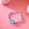 Bohemian Braided Wristband With Plumeria Charm Adjustable Soft Clay Bracelet Handmade Beach Jewelry  Tropical Wristband
