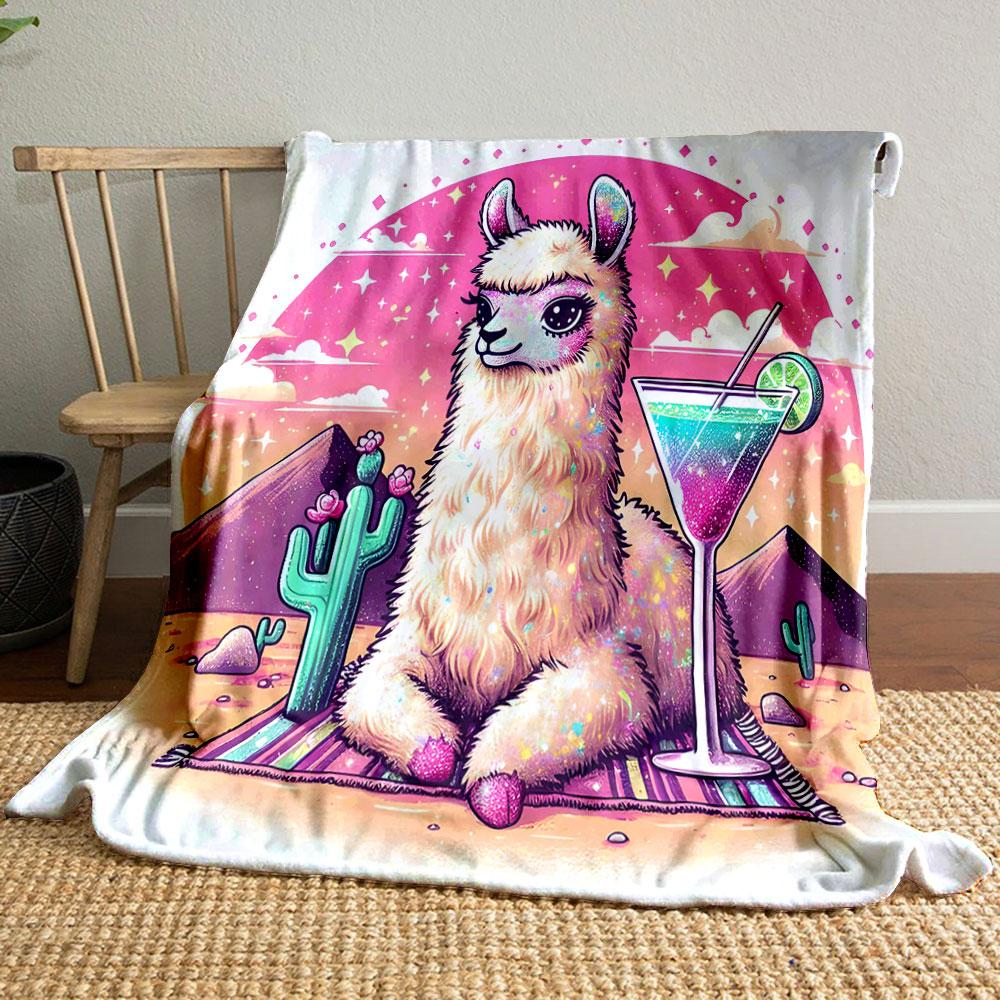 Llama Oasis Dreamscape print blanket soft and cozy perfect for the living room bed sofa or a nap,gift
