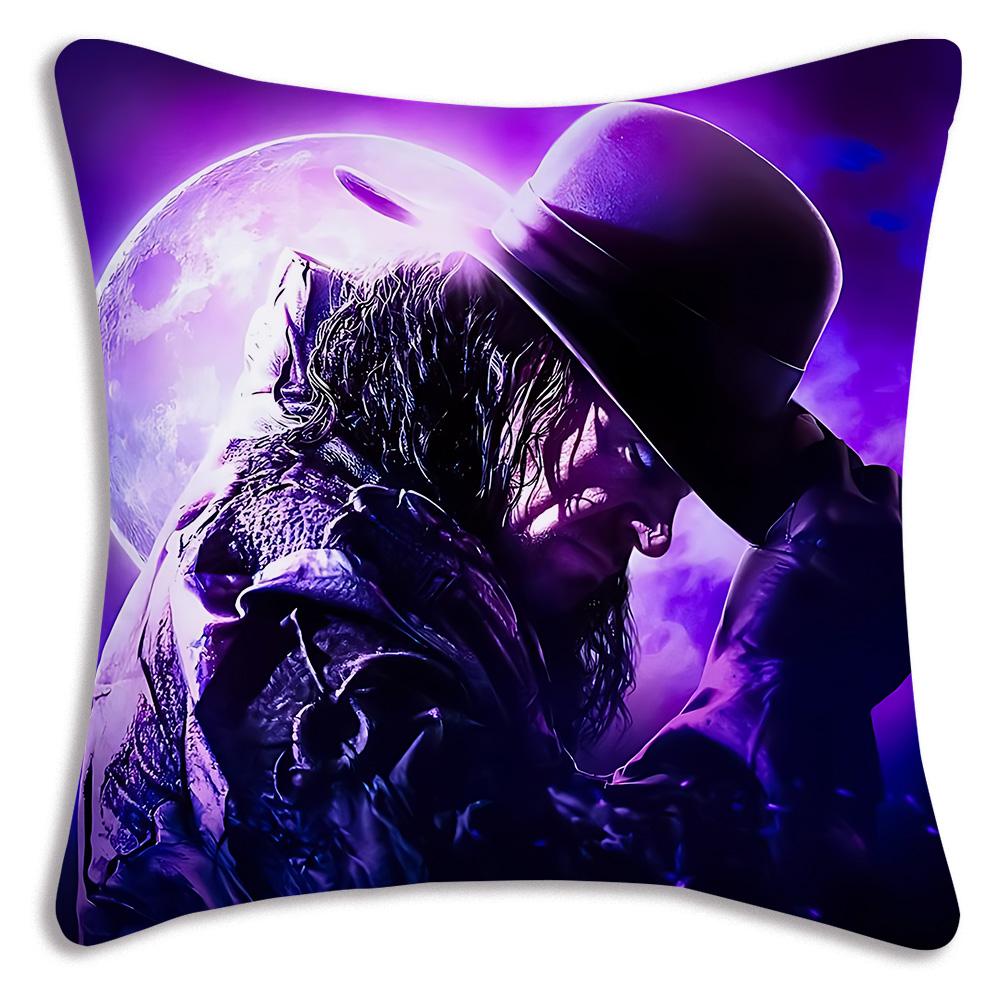 W-WWE LOGO W-WrestleMania Pillow Covers Cartoon Sofa Decorative Home Double-sided Printing Short Plush Cute Cushion Cover