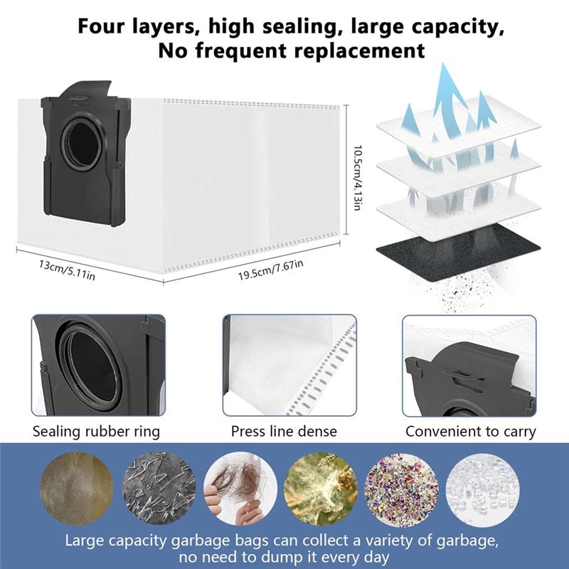 

A65T-Robot Vacuum Cleaner Accessories Vacuum Cleaner Spare Parts Tricut Main Side Brush Hepa Filter Mop Cloth