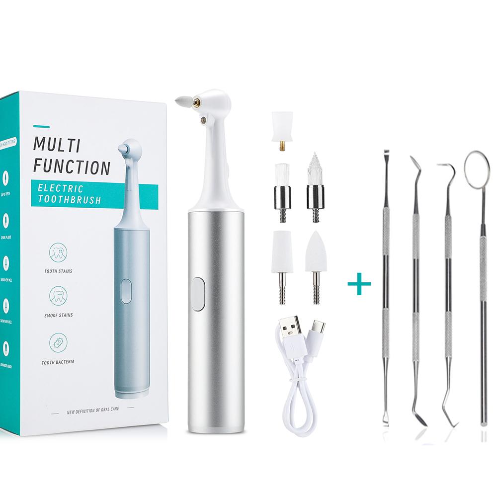Electric Tooth Polisher Dental Scaler Stains Plaque Tartar Remover with LED Light Toothbrush Adults Tooth Whiting Cleaner Tools