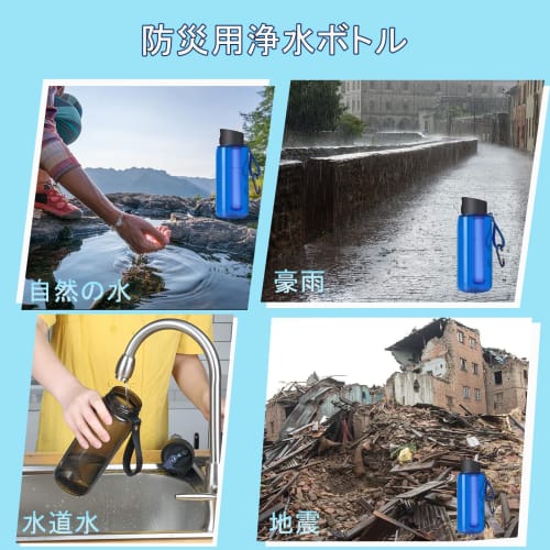 Reyaleen Portable Water Filter Bottle, Ideal for Disaster Preparedness, Outdoor Activities, and Survival. Direct Drinking, Simple Hollow Fiber Membran