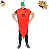 Halloween Costume Couple Red Pepper Jumpsuit with Hat Spoof Stage Role Party Suit