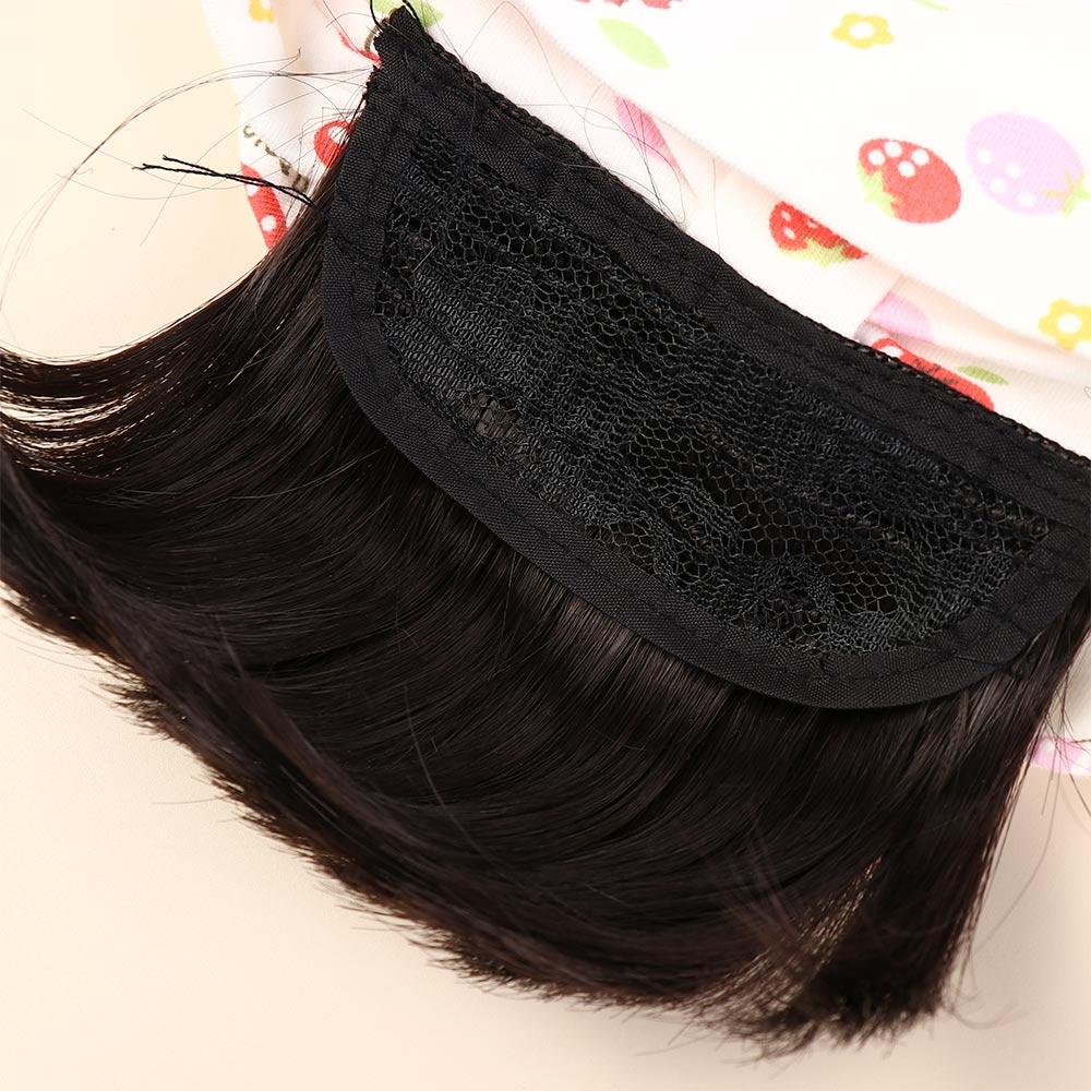Synthetic Girls Baby Bowknot Headband Wig Hair Accessories Toddler Neat Bang Princess Wig Headband