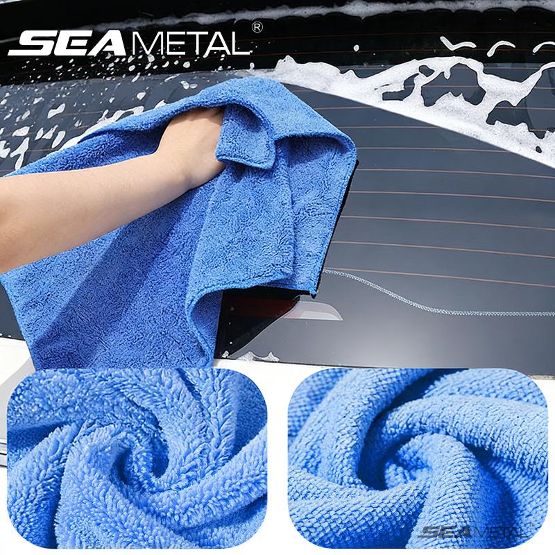 SEAMETAL 350GSM Microfiber Car Wash Towel High Density Absorbent Cleaning Cloth Car Detailing Window Glass Scratch-Free Washcloth