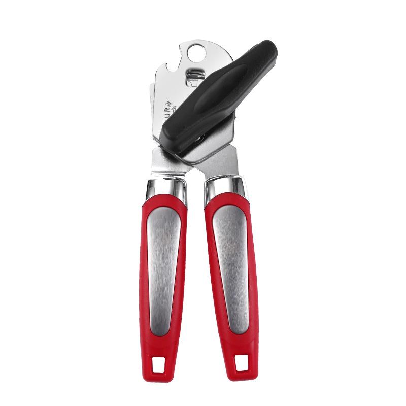 Can Opener Manual, Handheld Strong Heavy Duty Stainless Steel Can Opener, Can Openers with Multifunctional Bottle Opener