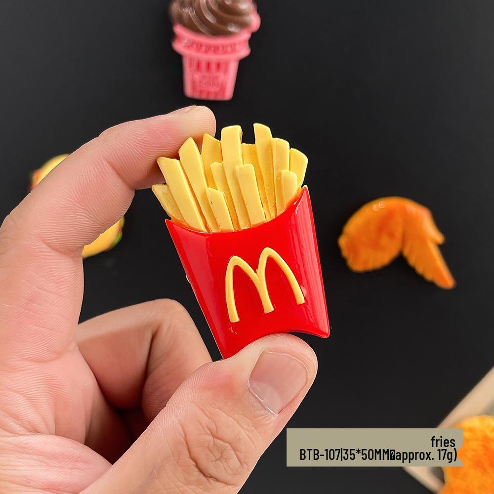 3D Chinese Style Food Magnet: Lobster & Noodles Hot Pot with Mantis Shrimp Sticker