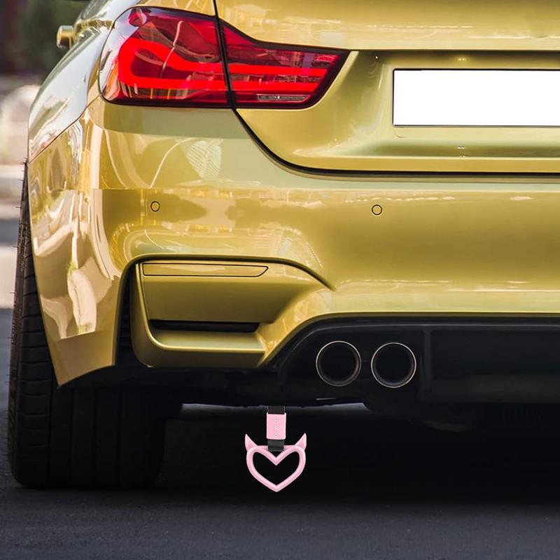 Rear Bumper Warning Ring Ring Devil Heart-Shaped Car Hand Strap Creative Unique Easy To Install Rear Bumper Warning Ring For Car