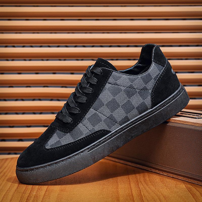 Board shoes men's European station men's shoes men's board shoes low-top plaid lace-up casual shoes versatile shoes men's trendy men