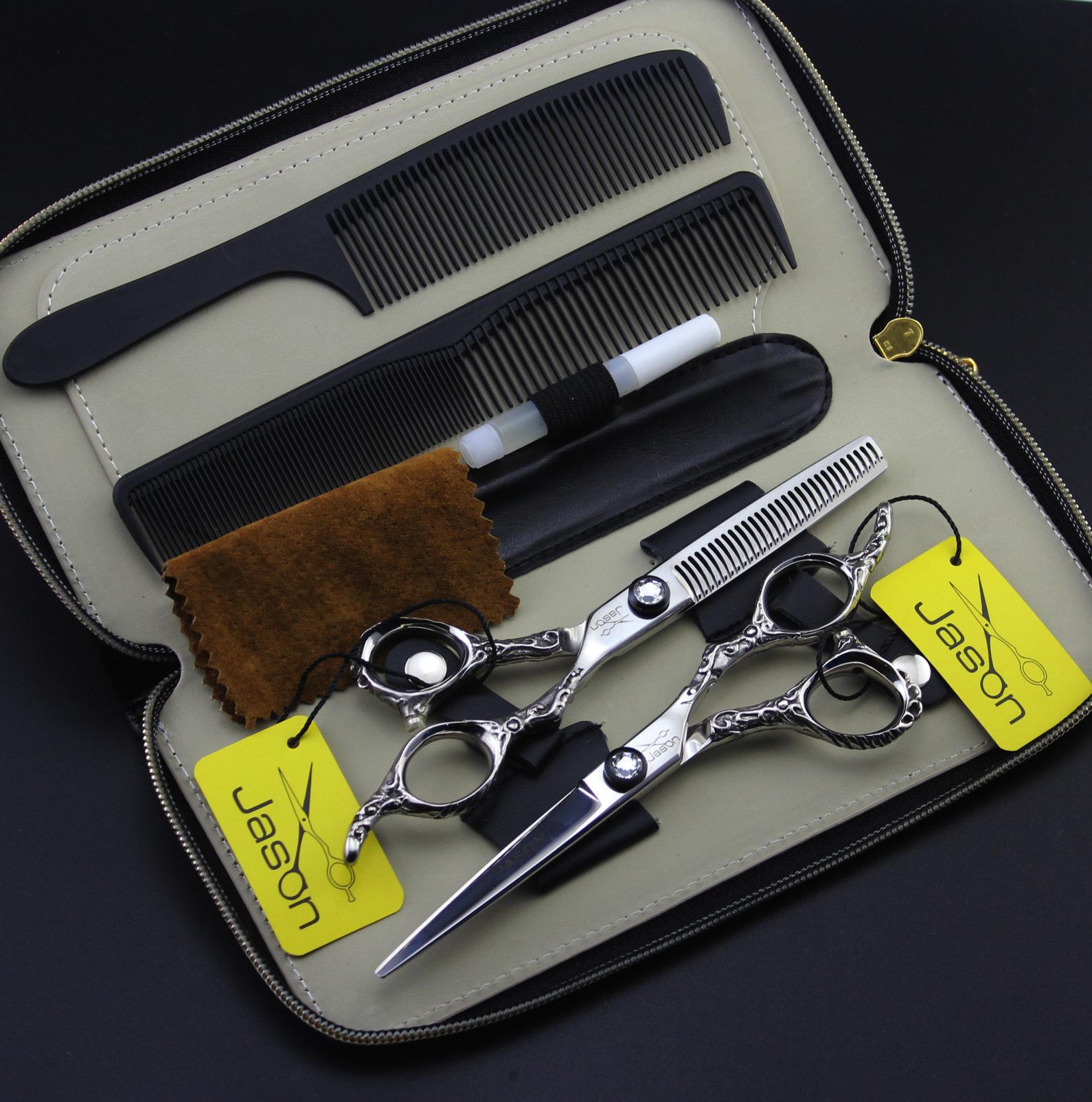 

Jason He-02 Pattern Handle Hairdressing Scissors Flat Scissors Tooth Scissors Thinning Scissors Set HE-02