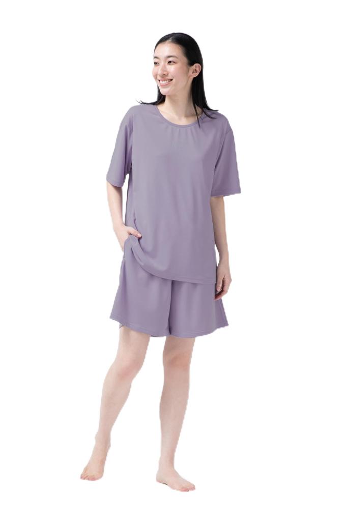 TENTIAL BAKUNE Dry Short Sleeve and Shorts General Medical Device Recovery Size L Women's Set, Wear, Lavender,