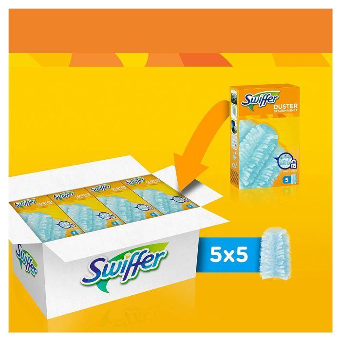 Plumeau - lingette depoussierante - ustensile poussiere Swiffer Duster Staubmagnet, Recharges, 1 paquet de 5 unites