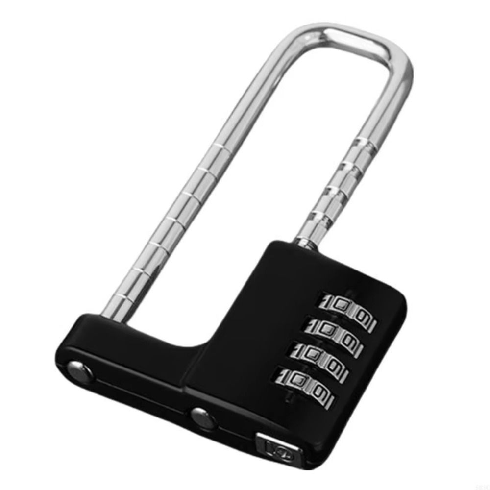 4Digit Combination Padlock Security Password Lock Head Retractable Lengthened U-shaped Lock School