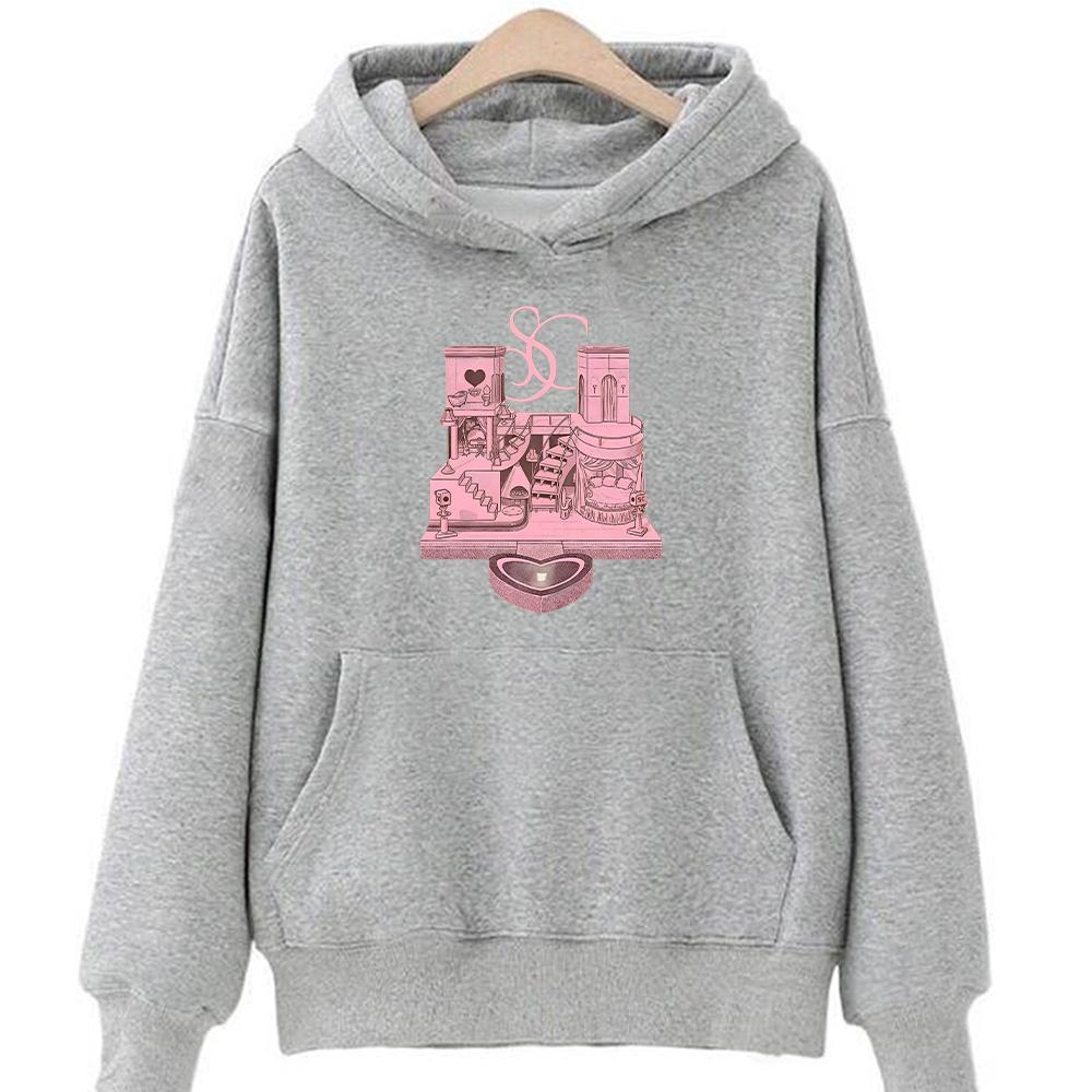 Sabrina Carpenter Merch Hooodies Sabrina Carpenter House Tour Graphic Clothing Men Long Sleeve Unisex Causal Sweatshirts jackets Anime Hoodie XS серый