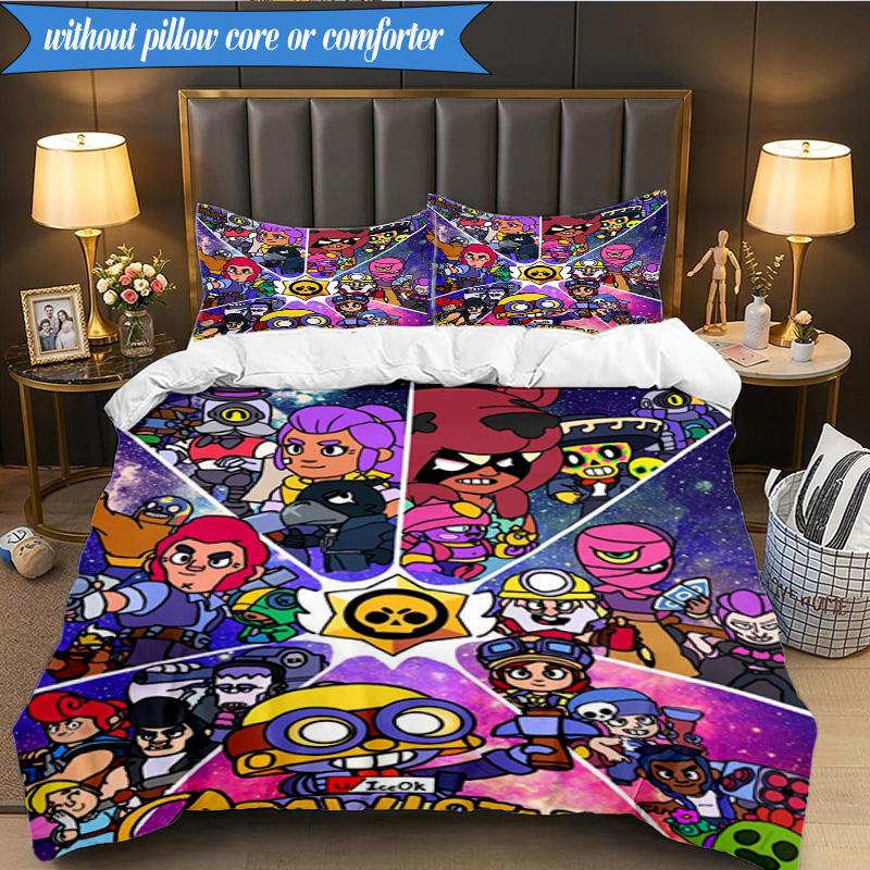 Game Brawl Adventure Heroes 3pcs K-pop music group Bedding set,Ideal for Bedroom, Dormitory,Including Duvet Cover And 2pcs Pillowcases,Fan gifts
