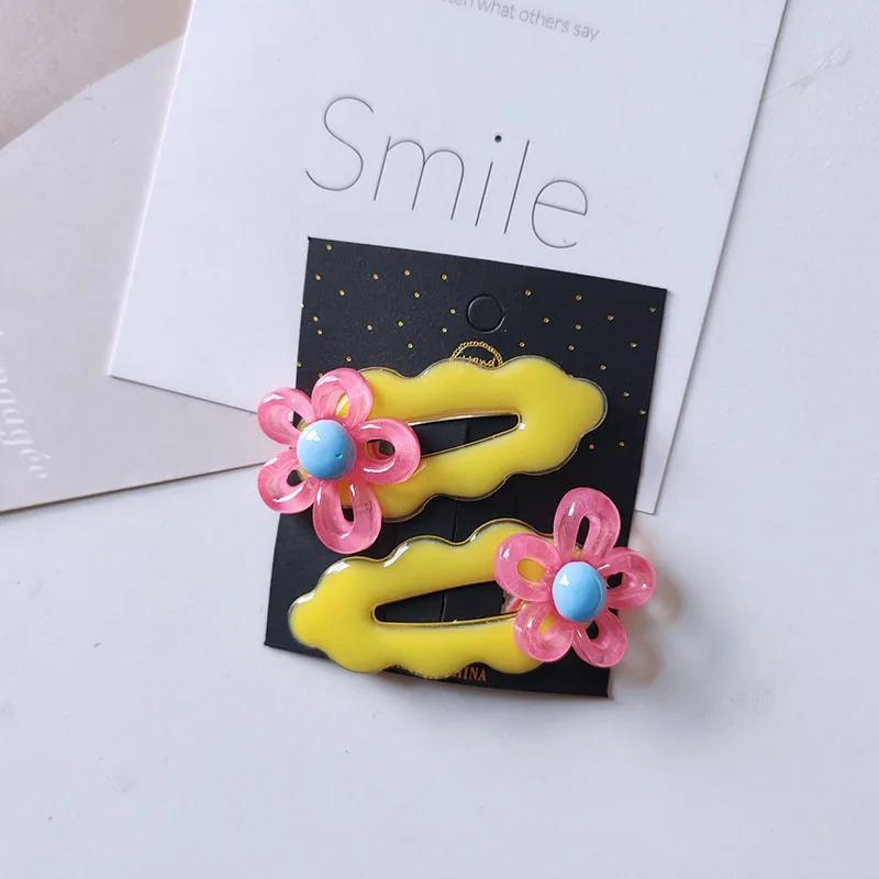 2 buc Ac de păr colorat cu flori dulci, agrafe laterale de păr BB pentru femei, fete, copii, cadou, accesorii de păr, podoabă de cap