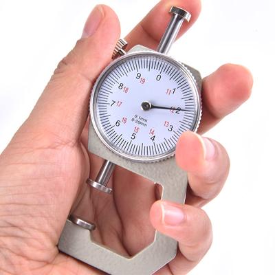 Tester per misuratore di spessore di carta in pelle con quadrante in metallo da 0-10 mm 0-20 mm per carta Flim in pelle