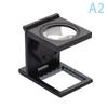 1pz 10X Lente d'Ingrandimento Ottica Pieghevole in Metallo Lente d'Ingrandimento da Scrivania Strumenti di Misura con Luci LED Scala