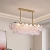 French Style LED Flower Pendant Light - Modern Glass Hanging Lamp for Living Room, Dining Room & Bedroom Home Decor