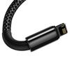 Kabel Usb Do Lightning Baseus Tungsten Gold, 2.4A, 1M (Czarny)