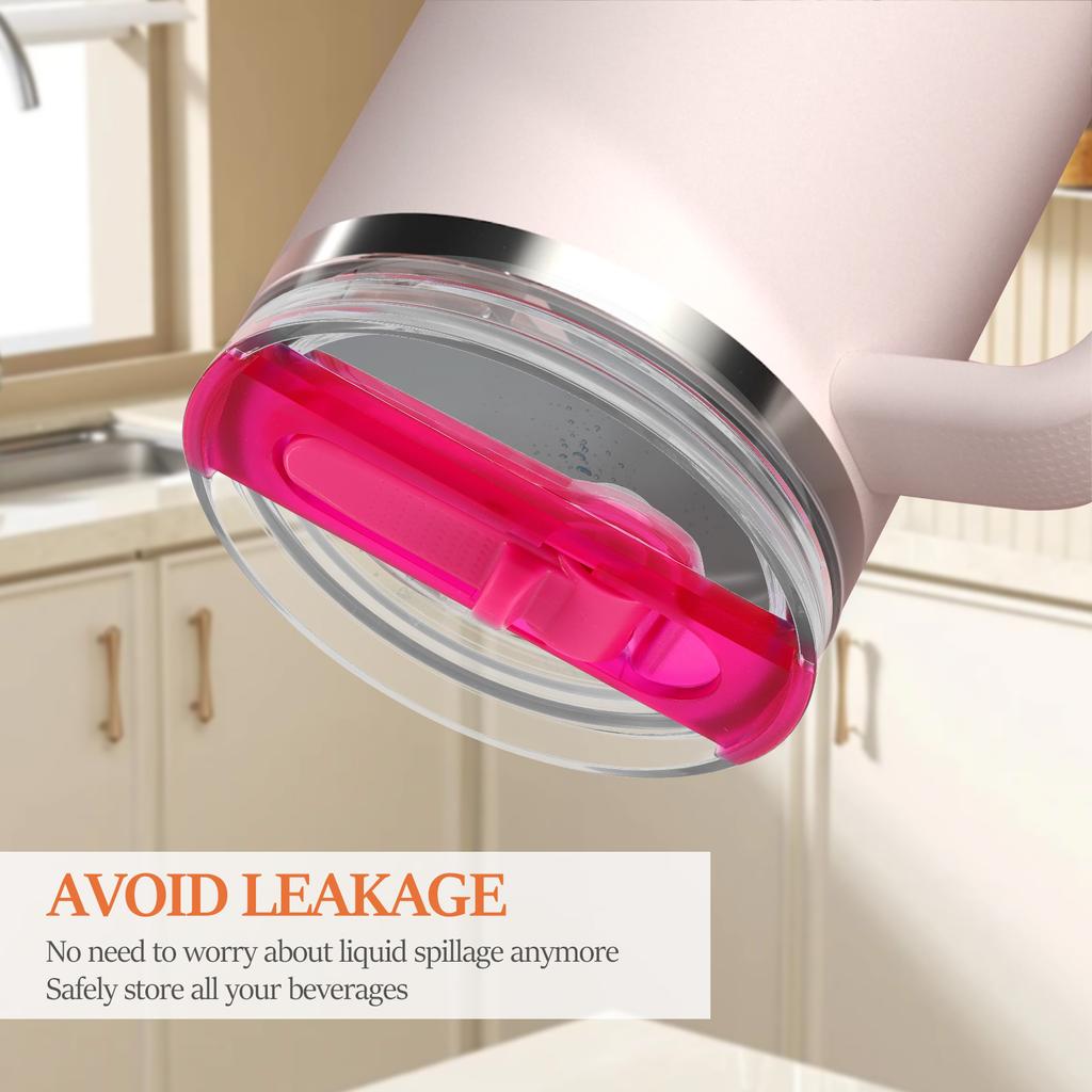 40 Oz Tumbler Lid With Flip Straw Replacement Tumbler Cover Leakproof Cup Lid Removable Cup Flip Straw Lids Drinking Cup Lid