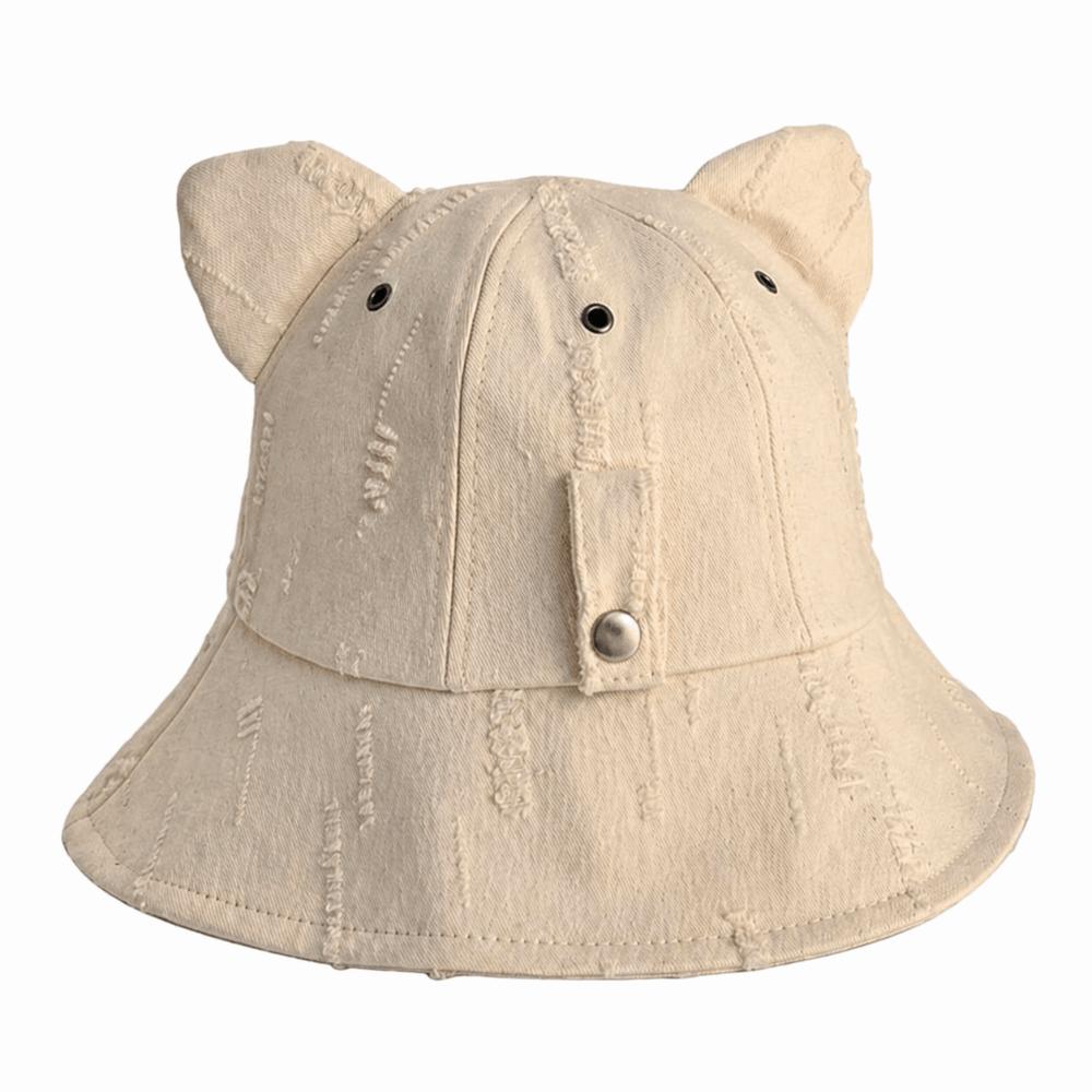Cotton Fisherman Hat Cute Ear Sun Hat Fashion Cat Ears Hat  Women