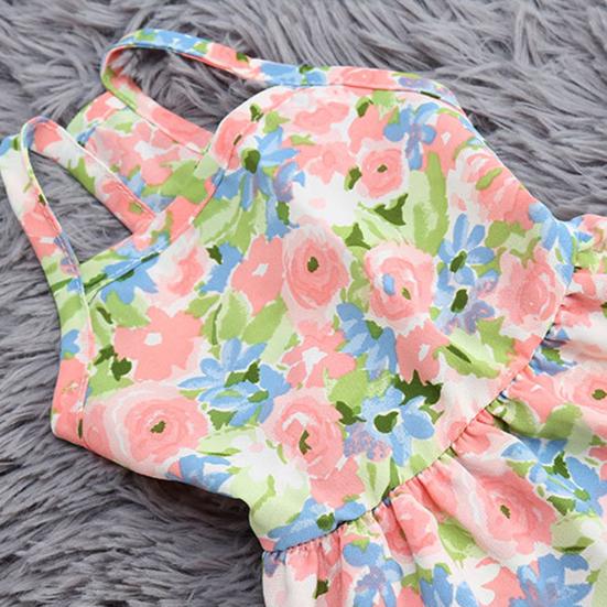 Dog Dress Eye-Catching Cartoon Pattern Vibrant Color Summer Small Dog Princess Cosplay Costume for Home Wear