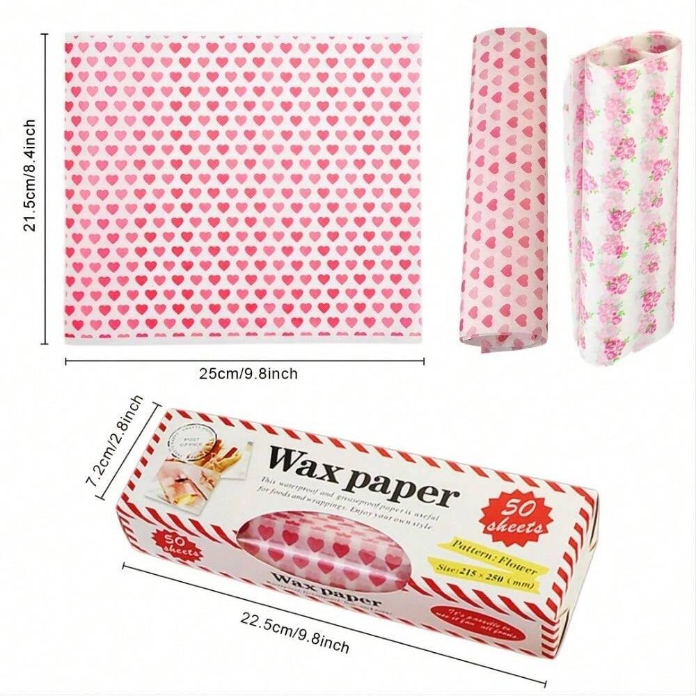 50Pcs/Lot Wax Paper Food Wrappers Wrapping Paper Food Grade Grease Paper For Bread Sandwich Burger Oilpaper Kitchen Baking Tool